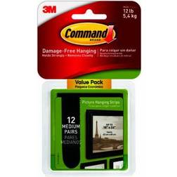 Command Medium Picture Hanging Strips-Black 12 Sets/Pkg Picture Hook