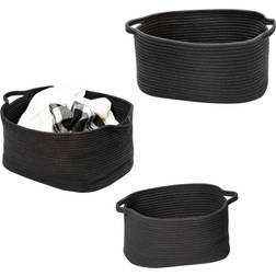 Honey Can Do 3-Piece Cotton Coil Black Basket