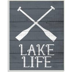 Stupell Industries Home Decor Nautical Lake Life Rustic Canvas Wall Art, Blue, 13X19 13X19 Figurine