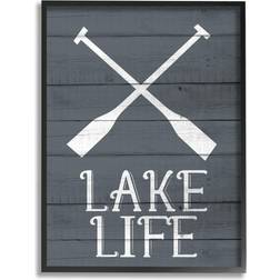 Stupell Industries Home Decor Lake Life Nautical Canvas Wall Art, Blue, 11X14 11X14 Figurine