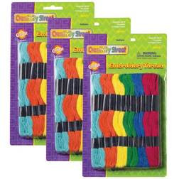 Pacon PACAC6475-3 Creativity Street Embroidery Thread, 12 Assorted Colors 3 Each