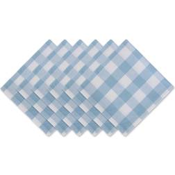 Design Imports Buffalo Cloth Napkin White, Blue (50.8x50.8)