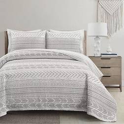 Lush Decor Hygge Quilts White, Gray (233.68x223.52)