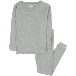 Leveret Solid Color Pajama Set - Light Grey