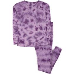 Leveret Kids Cotton Pajamas - Purple Mix Tie Dye