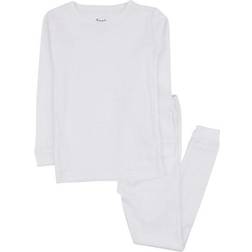 Leveret Solid Color Pajama Set - White
