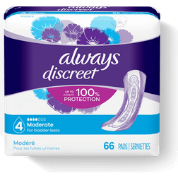 Always Discreet Incontinence Pads Moderate 66-pack