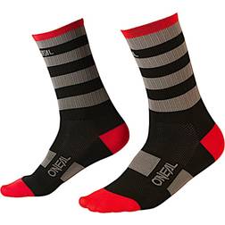 O'Neal Stripe V.22 MTB Socks, black-grey-red, 42, black-grey-red