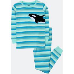 Leveret Kids Orca Stripe 2pc. Pajama Set