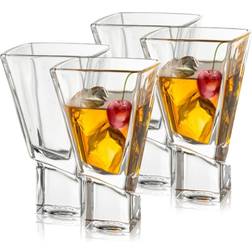 Joyjolt Carre Square Martini Glasses, Set of 4 Cocktail Glass 4