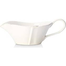 Vietri Lastra Sauce Server White Sauce Boat