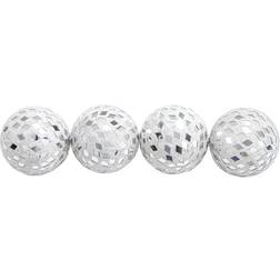 9th & Pike(R) Round Mirrored Mosaic Orbs Set of 4 White