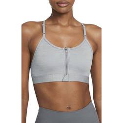 Nike Dri-FIT Indy Zip-Front Sports Bra in Black/White Black/