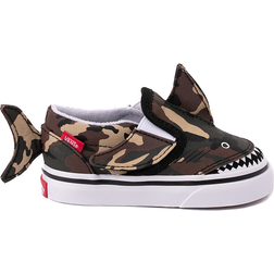 Vans Toddler Shark Slip-On Sneaker - Camo Shark Black/True White