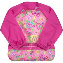 Green Sprouts Snap & Go Easy Wear Long Sleeve Bib Pink Flower Field