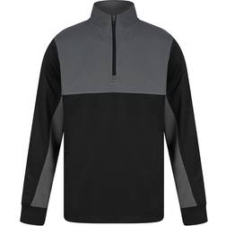 Finden & Hales Unisex Adult Quarter Zip Fleece Top (Black/White)