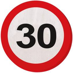 Folat 30th Birthday Traffic Sign Napkins 20 pieces