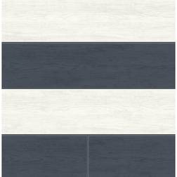 NextWall Peel and Stick Wallpaper Two-Toned Shiplap Blue Blue