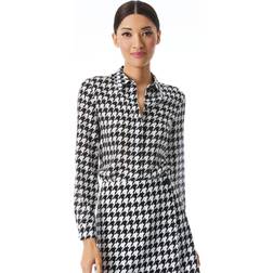 Alice + Olivia Willa Houndstooth Print Blouse