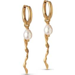 ENAMEL Copenhagen Elea Hoops - Gold/Pearls