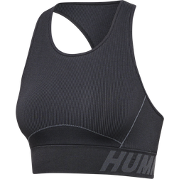 Hummel HMLTE Christel Seamless Sports Top - Black/Asphalt Melange