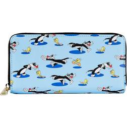 Loungefly Tweety and Sylvester 80th Anniversary Zip Around Wallet - Light Blue