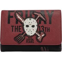 Loungefly Friday The 13th Jason Mask Tri-Fold Wallet - Black/Red