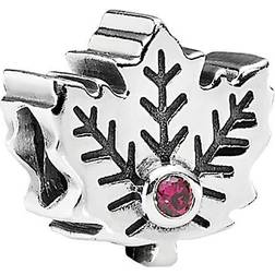 Pandora Maple Leaf Charm - Silver/Red