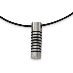 Chisel Mens Gentlemen's Classics(tm) Stainless Steel Rubber Accent Necklace Antique