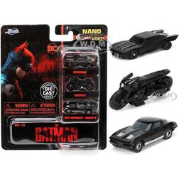 Jada "The Batman" (2022) Movie 3 piece Set "DC Comics" "Nano Hollywood Rides" Series Diecast Model Cars