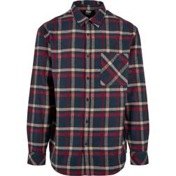 Urban Classics Men's Heavy Oversized Checked Shirt, Navy/red