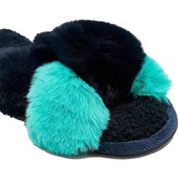 Joules Clothing 217181 Cross Strap Faux Fur Sliders