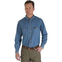 Wrangler Mens Regular Fit Long Sleeve Button-Down Shirt