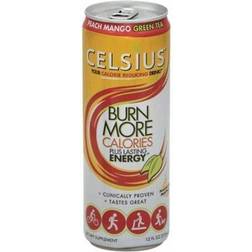 Celsius 146613 Sparkling Peach Mango Green Tea Energy Drink 12 oz