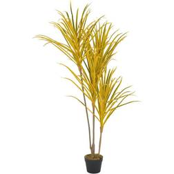 vidaXL Artificial Plant Dracaena with Pot Yellow 125 cm Kunstig plante