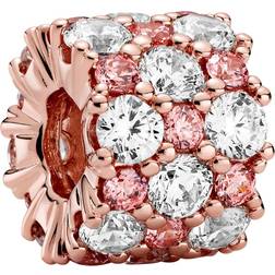 Pandora & Clear Sparkle Charm 14k Rose Gold-plated Unique Metal Blend Multi