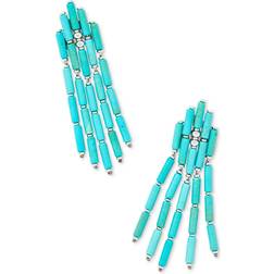 Kendra Scott Rhodium-Plated Gemstone Beaded Statement Earrings