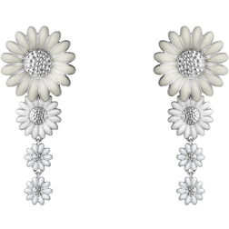 Georg Jensen Stine Goya Daisy Earrings - Silver/White