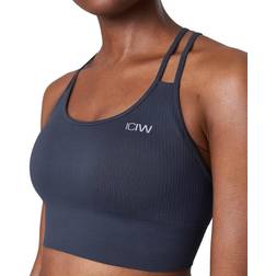 ICANIWILL Ribbed Define Seamless Sports Bra - Smokey Blue