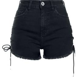 Urban Classics Ladies Highwaist Denim Lace Up Short Hot Pants