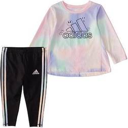 Adidas Girl's Long Sleeve Swing Tee Tight Set - Pink (GA9917)