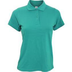 B&C Collection Women's Safran Pure Short-Sleeved Pique Polo Shirt - Real Turquoise