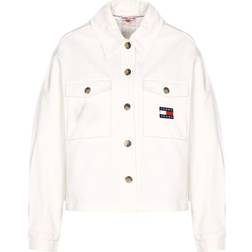 Tommy Hilfiger Women's overshirt with buttons and front pockets. Ecru