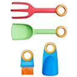 Fiskars MyFirst 1062472 Children's Handheld Tool, Trowel, Plant Fork, Brush and Trowel Without Handle, Fibreglass Reinforced Plastic, Green/Red/Blue/Orange, 1062472