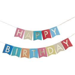 Ginger Ray Bright Multi-Coloured Happy Birthday Bunting, 1.7m Wide