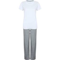 Towel City Womens/Ladies Pyjama Set (3XL) (White/Grey)