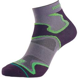 1000 Mile Womens/Ladies Fusion Socks (Grey/Black/Green)