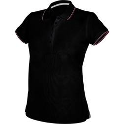 Kariban Womens/Ladies Contrast Short Sleeve Polo Shirt (Black)