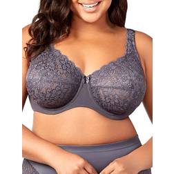 Elila Isabella Lace Full Coverage Bra - Grey