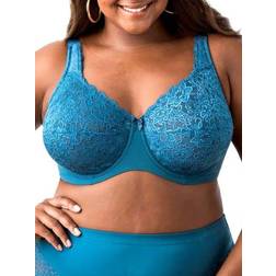 Elila Isabella Lace Full Coverage Bra - Teal